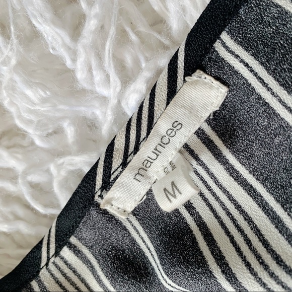 Bold Striped V Neck Summer Dress with Ruffled Hem - Picture 3 of 6